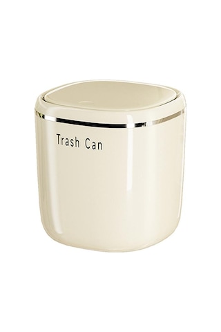 Mini Pres Çöp Kutusu Masaüstü Çöp Sepeti Ev Masası Plastik Atık Kutuları Ofis Malzemeleri Çöp Kutuları Çeşitli Eşyalar Kutusu Bej