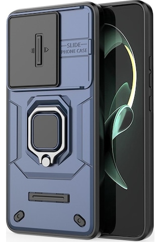 Moda Redmi 60 Ultra / 13t / 13t Pro Arka Lens Kapaklı Pc + Tpu Kickstand Telefon Kılıfı