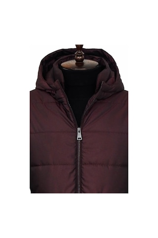 Wessi Slim Fit Kapüşonlu Bordo Erkek Şişme Mont Bordo