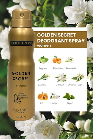 Free Love Golden Secret Kadın Deodorant 6 x 150 ML