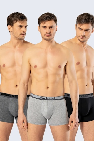 Cacharel 1337 Erkek 3'lü Likralı Boxer-siyah&antrasit&gri Gri