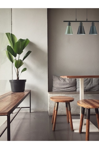 Pera Özel Tasarım Modern Cafe Mutfak Salon Sıralı Siyah - Antrasit - Yeşil 3 Lü Sarkıt Avize Diğer