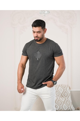 Paul Martin Bisiklet Yaka Önü Baskılı Pamuklu Basic Regular Fit T-shirt 001