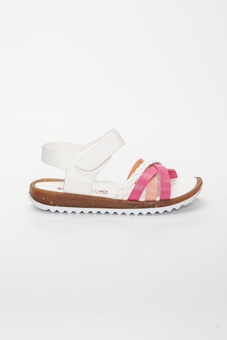Şirin Bebe 3326 Beyaz Pembe Kız Çocuk Sandalet Ayakkabı