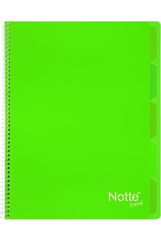 Notte Trend Plastik Kapak A4 40 Yaprak Çizgili Spiralli Defter