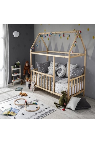 Köşk Mobilya Montessori Yatak Ahşap Karyola Çocuk Yatak Tüm Ölçülerde