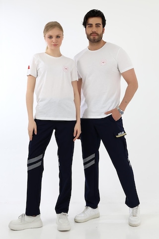 Acil Sağlık Yuvarlak Yaka Penye Kısa Kol Tshirt - Beyaz-12104 Beyaz