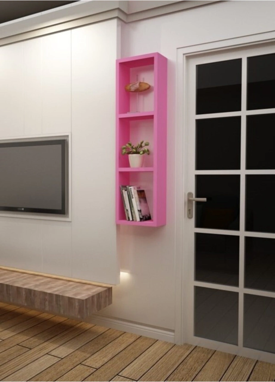 Kitaplık Pembe Tek Duvar Rafı Pembe Kitaplık Pembe Tek Duvar Rafı Pembe