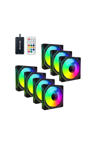 Revenge Infinity Hexagon 7in1 Siyah Kumandalı 12cm Rgb Fan Seti Fan Kontrolör Dahil 120mm 7li Kasa Fanı