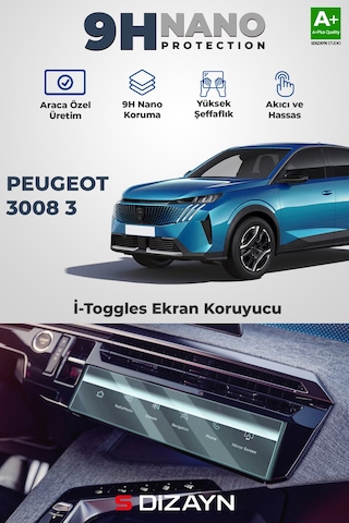 S-dizayn Peugeot 3008 3 9h Nano İ-toggle Klima Kontrol Ünitesi Ekran Koruyucu Parlak 2024 Üzeri A+ Kalite