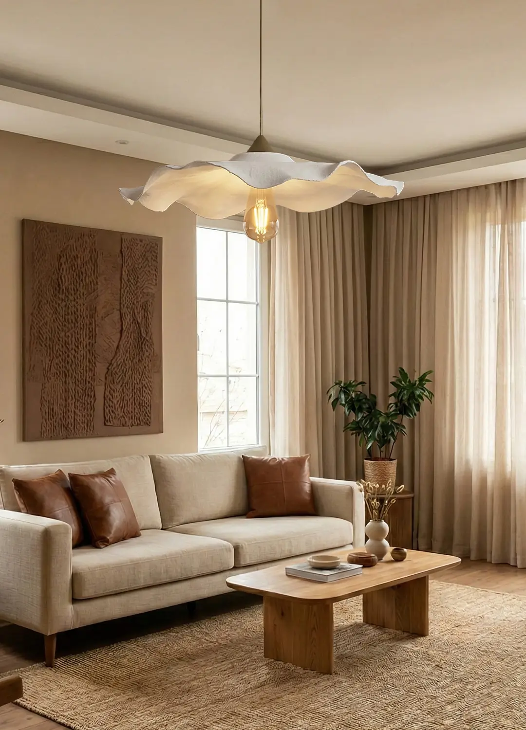 Modern Avf Sarkıt Avize 60 Cm Beyaz