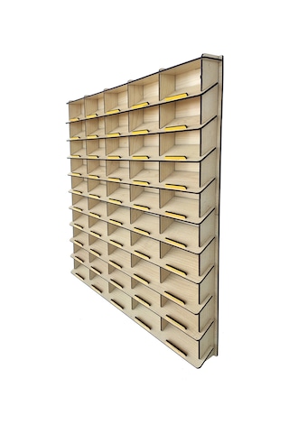 Eğimli 50 Araçlık Akçaağaç Hobi Araba Rafı