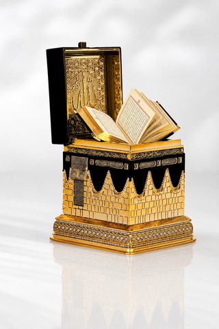Lüks Gold Kâbe Tasarımlı Kur An-ı Kerim Seti 1