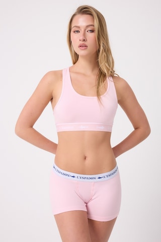 Athleshorts Yüksek Bel Kadın Kısa Şort-3292 Pudra
