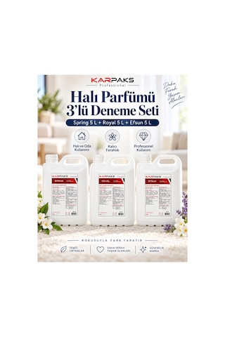 Halı Ve Oda Parfümü 3 Lü Deneme Seti 3x5 L Spring + Royal + Efsun Profesyonel Koku Seti Diğer