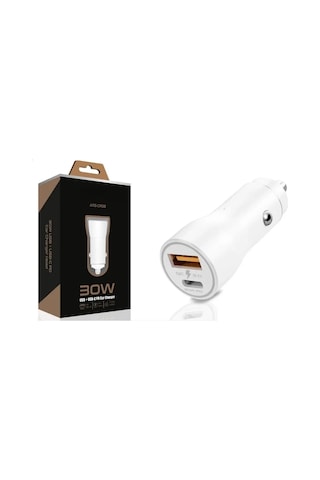 30w Usb Ve Usb-c Pd Araba Şarj Cihazı Hızlı Şarj, Apple iPhone Ve Android Uyumlu, Çift Çıkışlı
