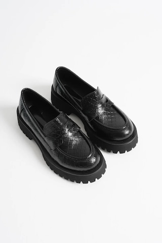 Trendella Kadın Günlük Siyah Kroko Loafer Ayakkabı Tr10ms02g