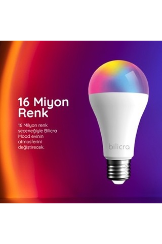 Renkli Işık Seçenekleri İle Uzaktan Kontrol Edilebilen Led Ampul Açık Kahverengi