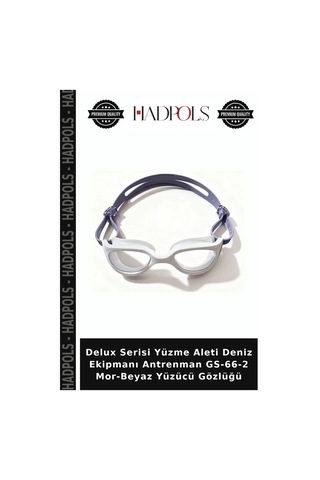 Delux Serisi Yüzme Aleti Deniz Ekipmanı Antrenman Gs-66-2 Mor-beyaz Yüzücü Gözlüğü Mor - Beyaz