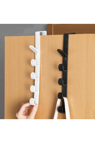 Kapı Arkası Dikey 5 Kancalı Eşya Askısı-al4833 1 Adet Kahverengi