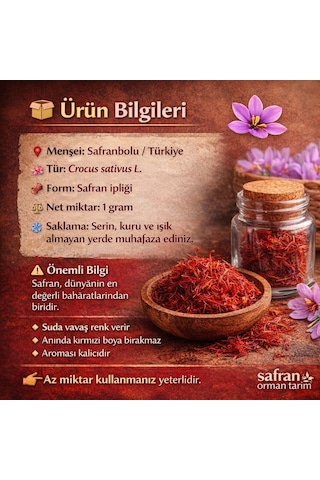 Safran Orman Tarım Safranbolu Safranı 1 G