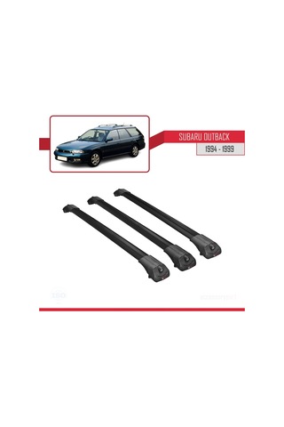 Subaru Outback 1994-1999 Arası İle Uyumlu Ace-1 Ara Atkı Tavan Barı Siyah 3 Adet Bar