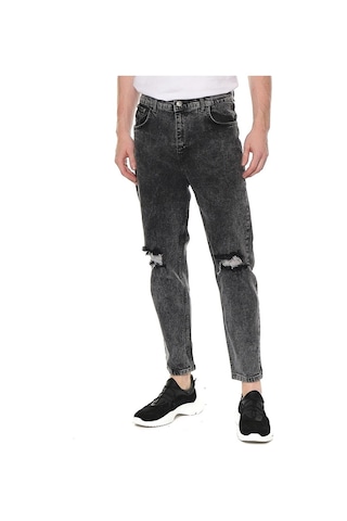 Dizi Yırtıklı Bol Kesim Erkek Kot Pantolon