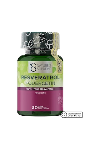 Natures Supreme Resveratrol + Quercetin 30 Kapsül Aromasız