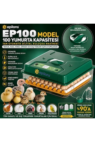 Kargo Ep100 Kuluçka Makinesi Yeni Nesil Suluk Üstten Havalandırma Sistemli Tavuk Kaz Hindi Ve Kuş Türleri İçin Na