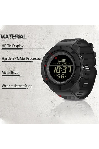 Erkek Dijital Saatler Dünya Saati Alarm Spor Kronometre Erkek Su Geçirmez 50m Kol Saati-tank Diğer