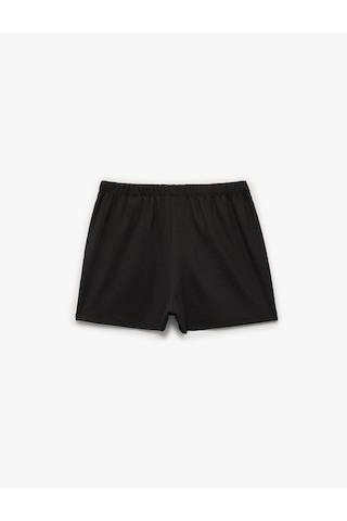Koton Bürümcük Kumaş Regular Fit Mini Şort Siyah 5sak70072ek Siyah