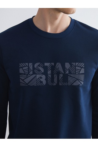 LC Waikiki Lc Waıkıkı Lacivert Bisiklet Yaka Uzun Kollu Sweatshirt