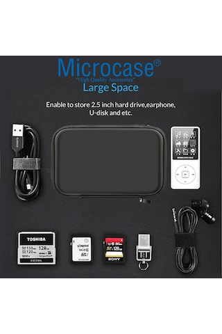 Microcase Harddisk Usb Bellek Vb Taşıma Çantası 2.5 İnch Siyah