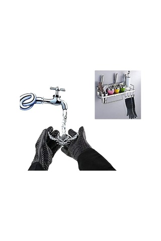 Ekstra Uzun Profesyonel Silikon Fırın Eldiveni, İç Pamuklu Isıya Dayanıklı Şef Eldiveni, Mutfak, Izgara, Fırınlama Ve Barbekü İçin Diğer