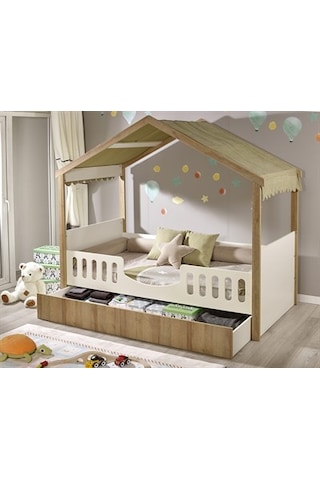 Meltem Kids Mia Çocuk Odası Montessori Karyola 100 x 200 CM Beyaz