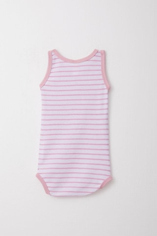Breeze Kız Bebek Atlet Zıbın Body Çizgili 9 Ay-3 Yaş, Pembe Pembe