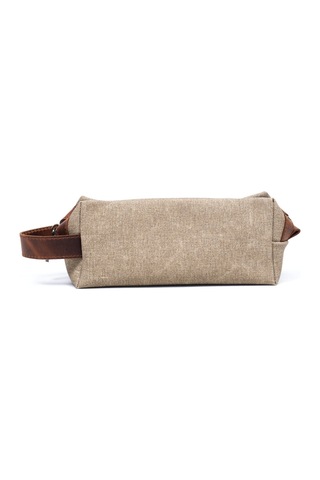 Gillario Design 06 Unisex Suni Kanvas+deri Kum-taba Eskitme Dopp Kit