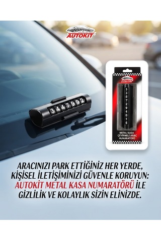 Metal Kasa Çevirmeli Araç Numaratörü Park Telefon Numarası Göstergesi 1