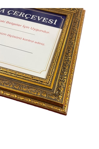 Diploma Çerçevesi Gold Varaklı 25x35,3 Ebatında - Hakiki Camlı