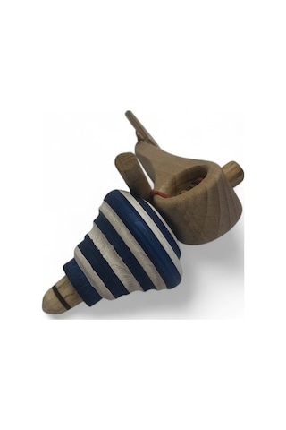 Neşeli Ahşap Topaç Mavi