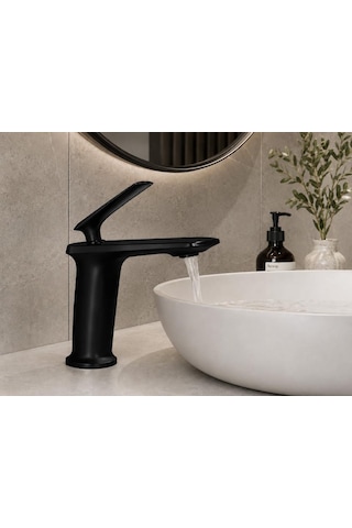 Forma Kısa Lavabo Bataryası Mat Sıyah Mat Siyah