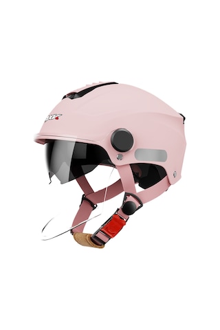 Eternal Luck Bk-309 Elektrikli Bisiklet Kaskı Dört Mevsim Açık Yarım Kask Siyah Pembe