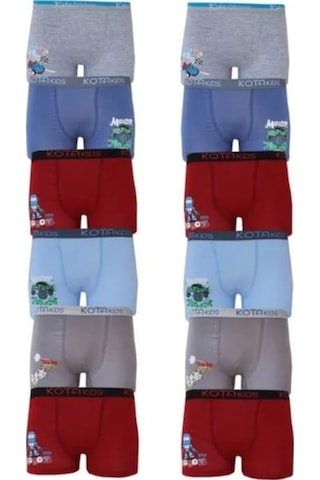Kota 1005 Erkek Çocuk Renkli Baskılı Boxer 6 Adet 001