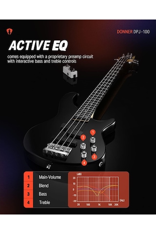 Donner Dpj-100 Pj-style Bas Gitar Siyah