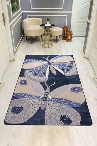 Modern Desenli Dijital Baskı Kaymaz Taban Halı H0960 Renkli