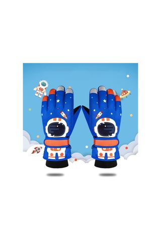 Suntek Çocuk Kayak Kış Eldivenleri Rüzgar Geçirmez Su Mavi-l Mavi L Çok Renkli