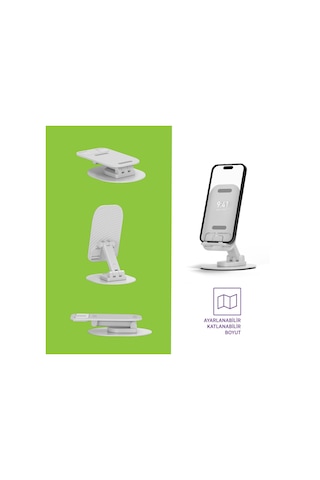 Polosmart Pbs140 Telefon Tablet Standı 60 Ayarlanabilir 1000g Taşıma Kapasiteli Beyaz