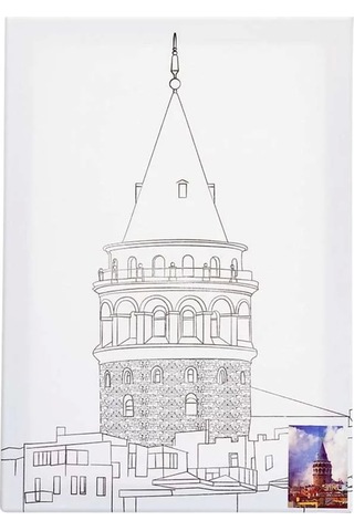 Ceoart Desenli Tuval Taksim Treni, Ayasofya, Galata, Kız Kulesi 35x50 Ceo-tu0002