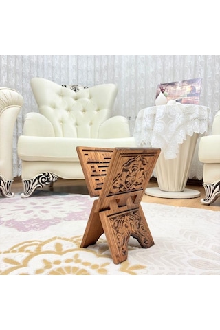 Ahşap Rahle Oymalı Rahle - Mini - 35cm