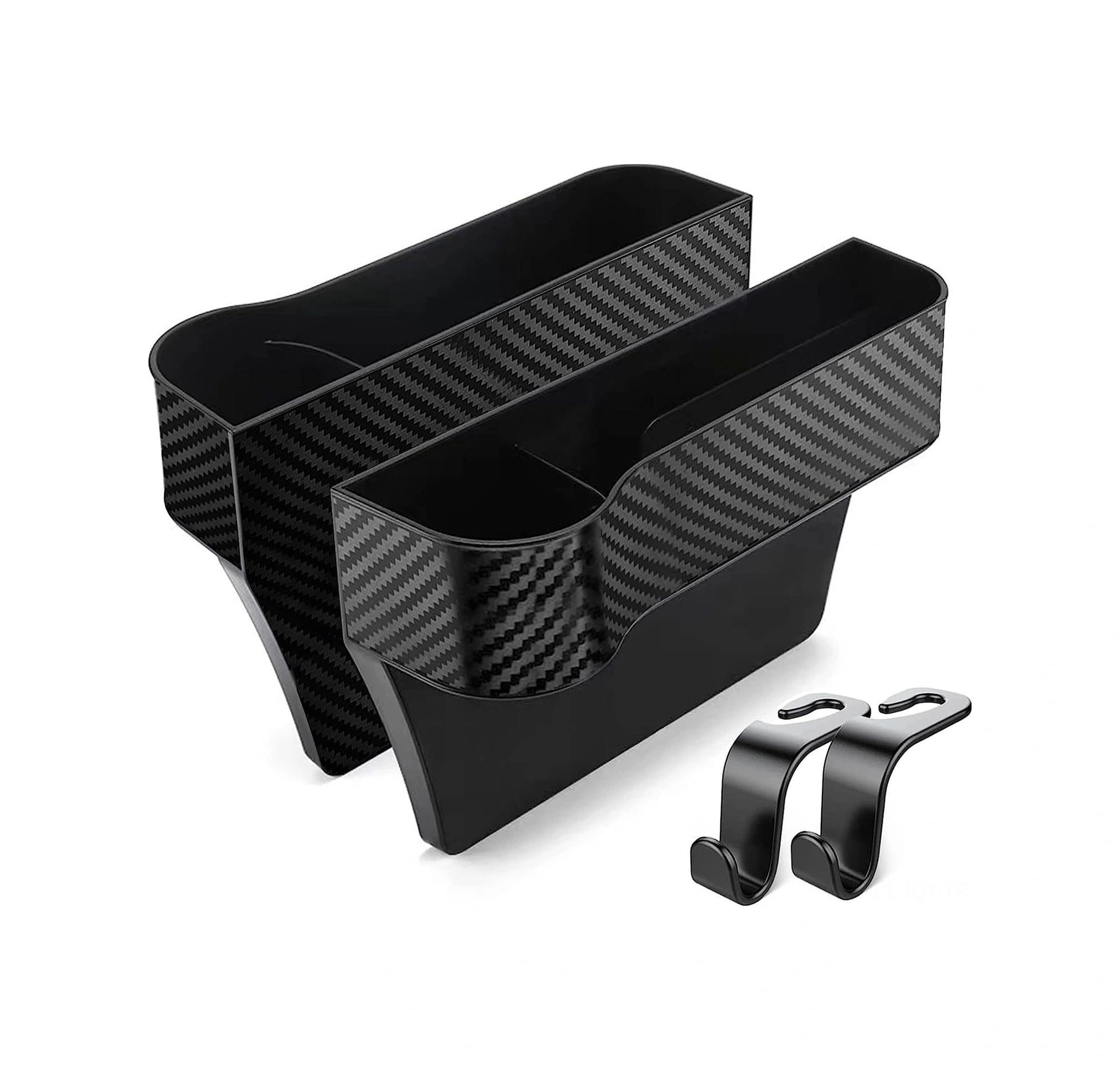 Youmex Araba Koltuk Aralığı Depolama Kutusu, Dayanıklı Karbon Desenli, Araç İçi Çeşitli Eşyalar İçin Konforlu Saklama, Yolcu Koltuğu